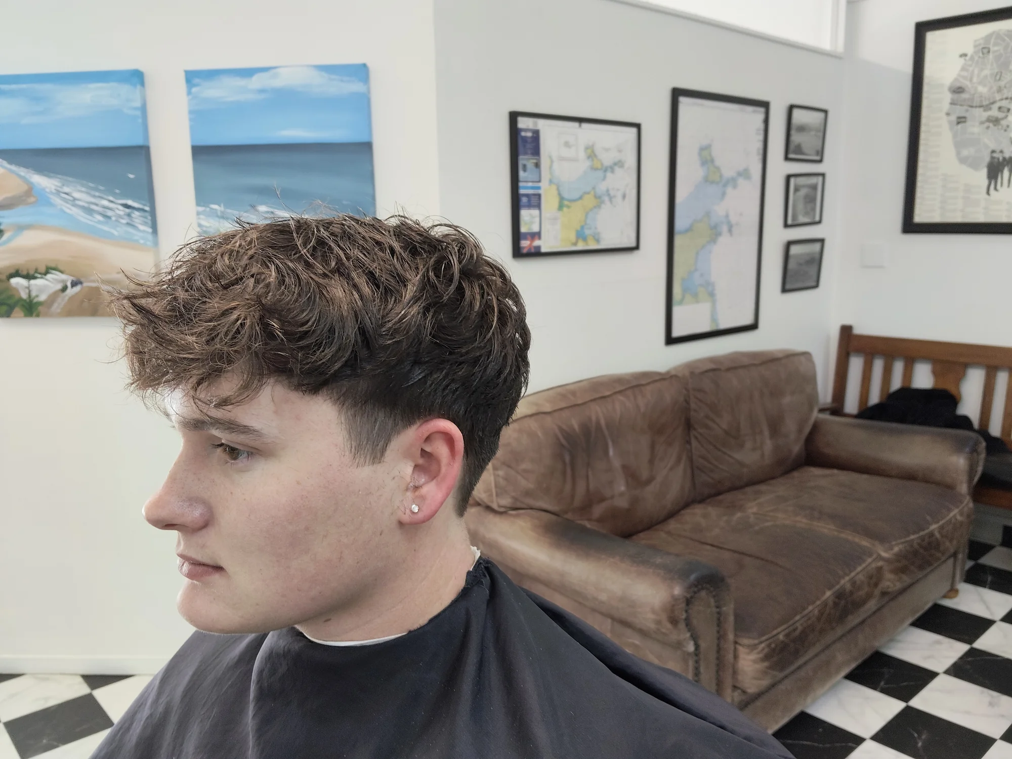 Fresh haircut result, two angles